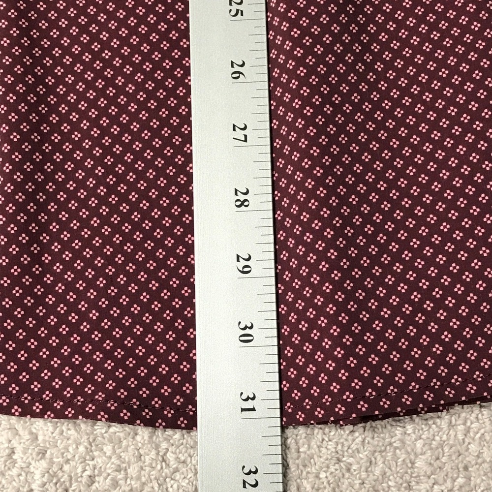 Mizzen+Main Leeward Shirt Mens‎ XL Burgundy Geometric Classic No Tuck Stretch - Picture 11 of 11